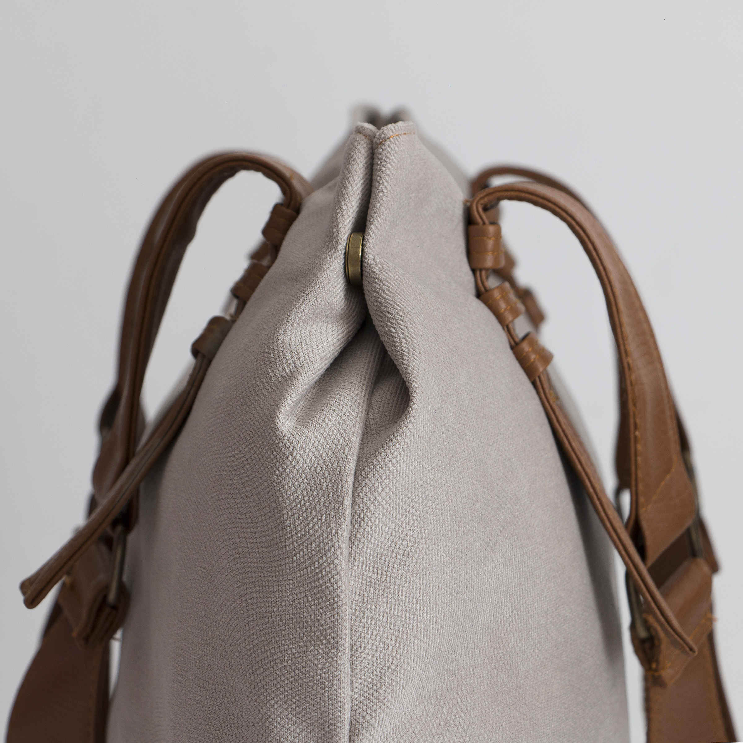 Tote-Handtasche mit Ledergriffen – Modell Rozhand