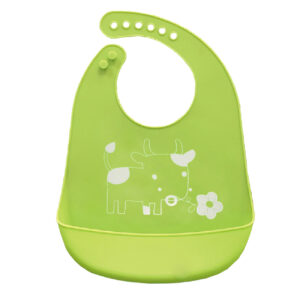 Wasserdichtes Silikon Baby Lätzchen zum Essen mit kleinem Kuh Design