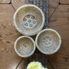 Korb aus Weiden- und Bambusgeflecht, handgewebt Modell Circle, Set aus 3