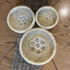 Korb aus Weiden- und Bambusgeflecht, handgewebt Modell Circle, Set aus 3