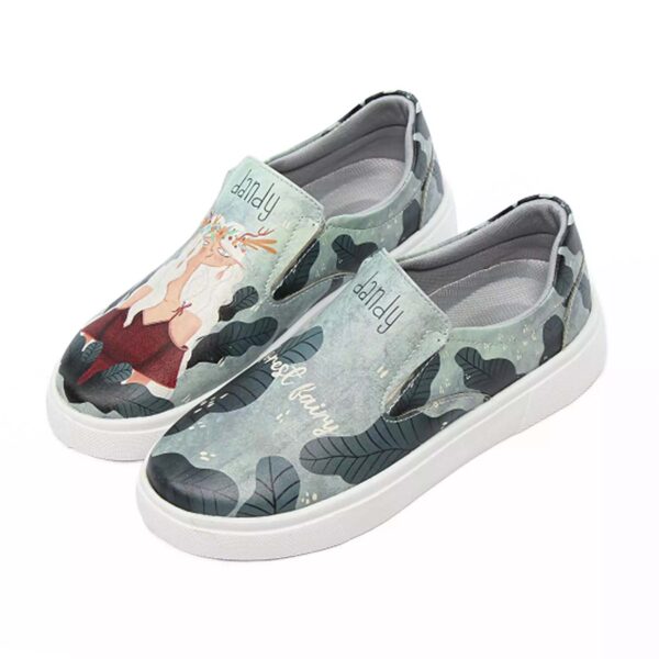 Graffiti-Print Sneakers - Damenchic Freizeitschuhe Modell Forest Fairy