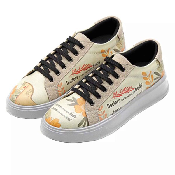 Graffiti-Print Sneakers - Damenchic Freizeitschuhe Modell Horse