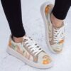 Graffiti-Print Sneakers - Damenchic Freizeitschuhe Modell Horse