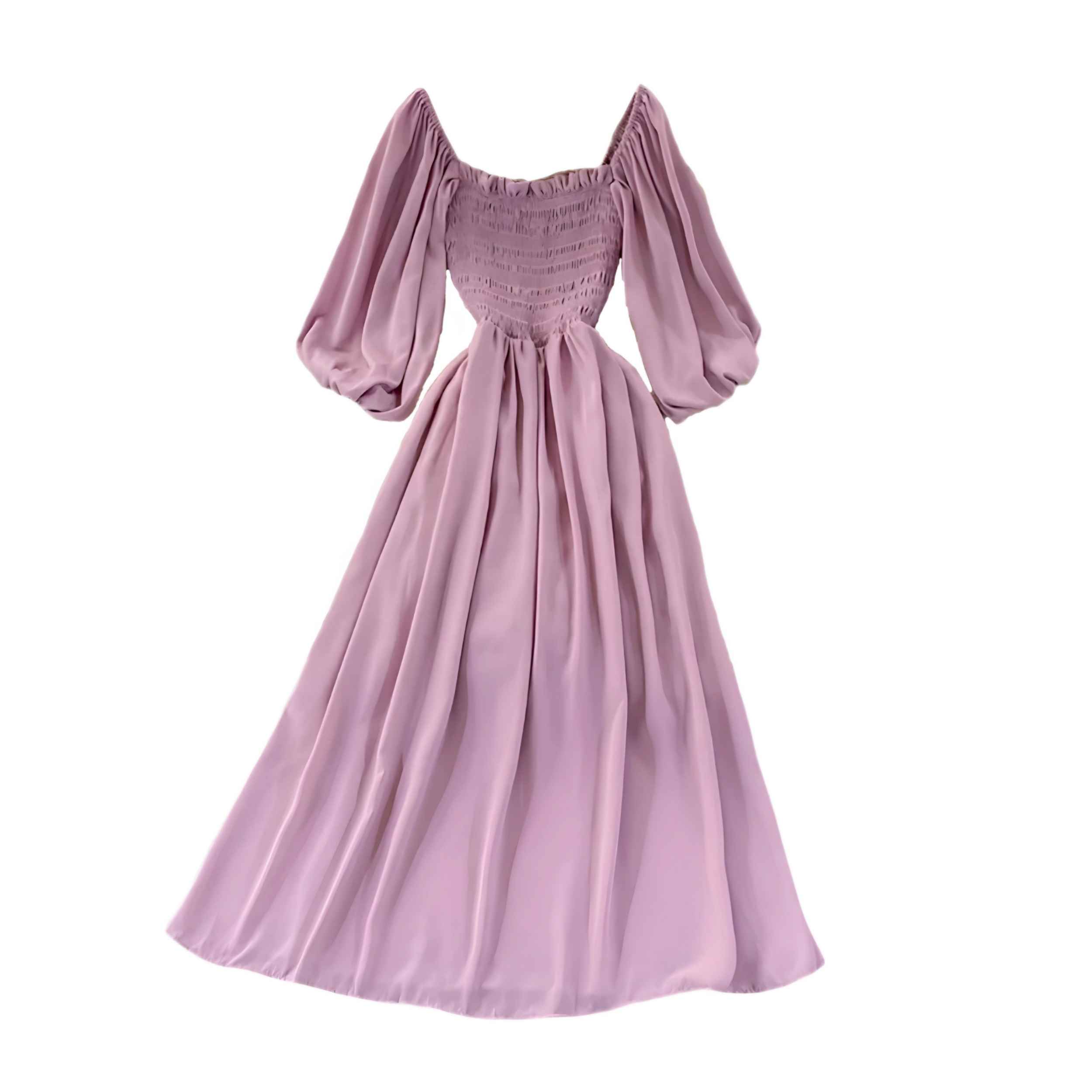 Damen Sommer A-Linien-Maxikleid Modell Puffy