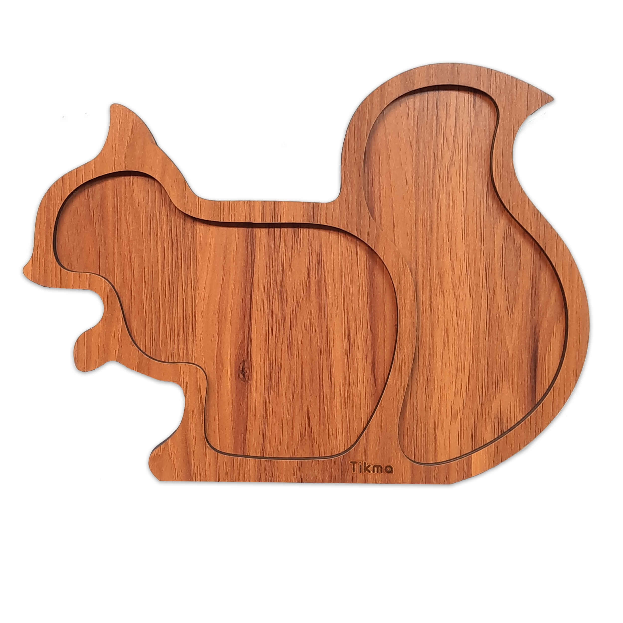 Eichhörnchenförmiges MDF-Holztablett (Set aus 2) – Spaßig & Funktional