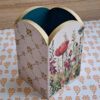 Handgefertigter Holz-Make-up Pinsel Halter mit Blumen-Design