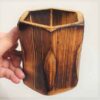 Handgefertigter Holz-Make-up Becher Pinsel Halter aus natürlichem Holz