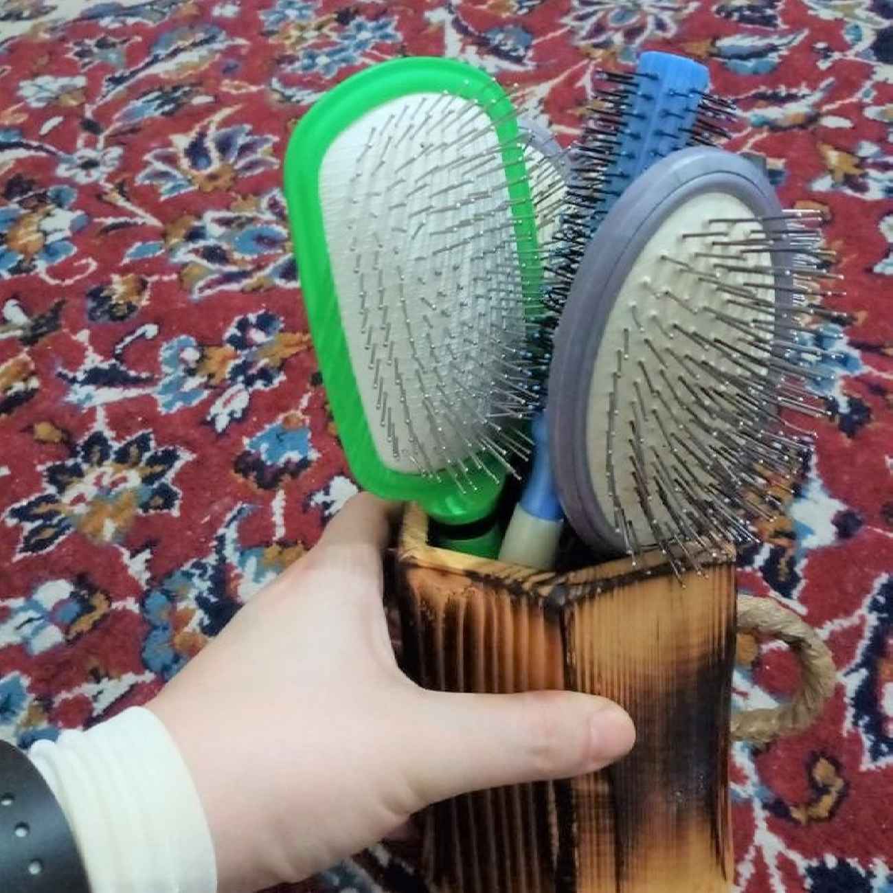 Handgefertigter Holz-Make-up Becher Pinsel Halter aus natürlichem Holz