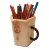 Handgefertigter Holz-Make-up Becher Pinsel Halter mit Seilgriff und Eleganz