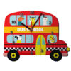 Holzwanduhr für Kinderzimmer mit Design "Tierschulbus"