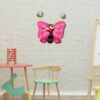 Holzwanduhr für Kinderzimmer mit niedlichem Schmetterlings-Design