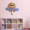 Holzwanduhr für Kinderzimmer mit Design "Traum vom kleinen Löwen"