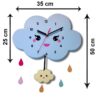 Holzwanduhr für Kinderzimmer mit Design "Glückliche Wolke"