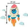 Holzwanduhr für Kinderzimmer mit Jet-Design