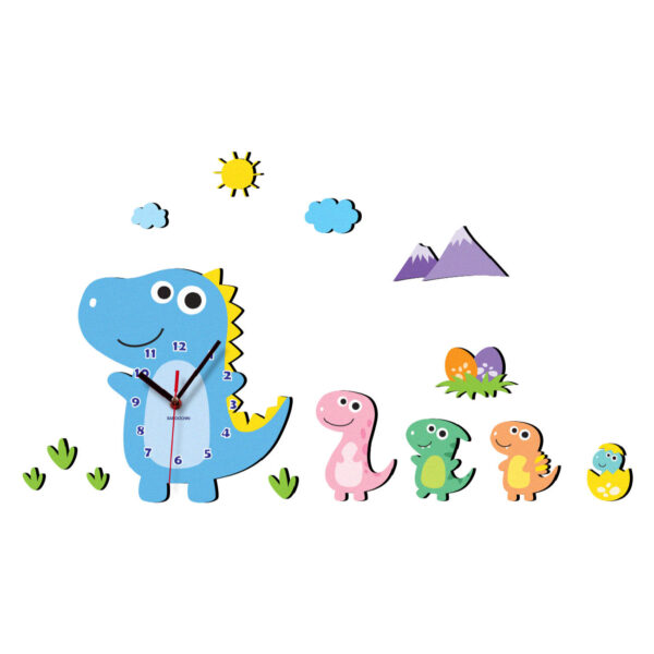 Holzwanduhr für das Kinderzimmer Modell Dinosaurier