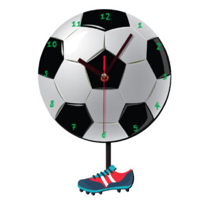 Holzwanduhr für das Kinderzimmer Modell Fußball