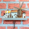 Holz-Wand-Schlüsselhalter mit Hütten-Design