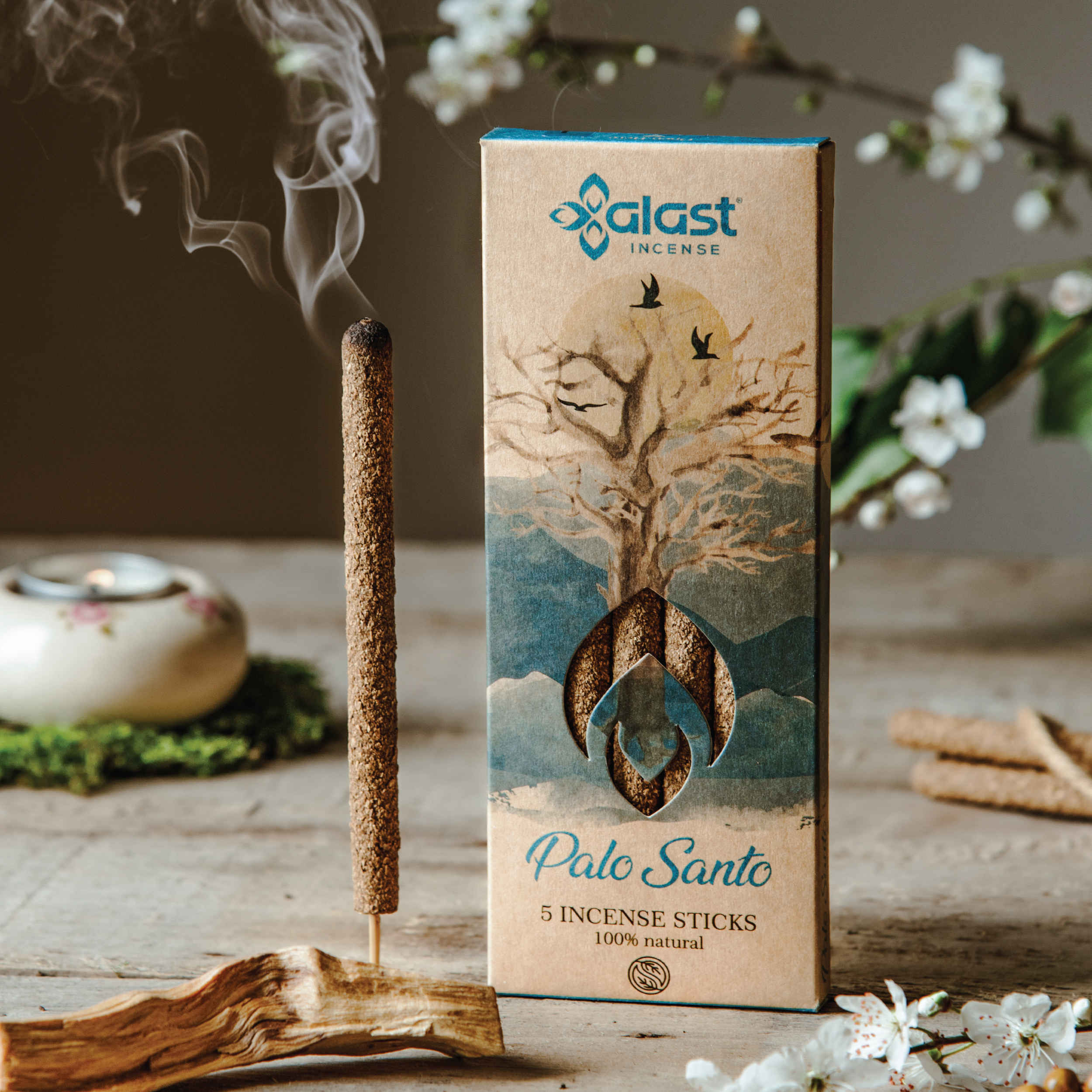 Alast Palo Santo Räucherdhoop Stäbchen – Handgemacht, 20 Stäbchen (Packung mit 2)