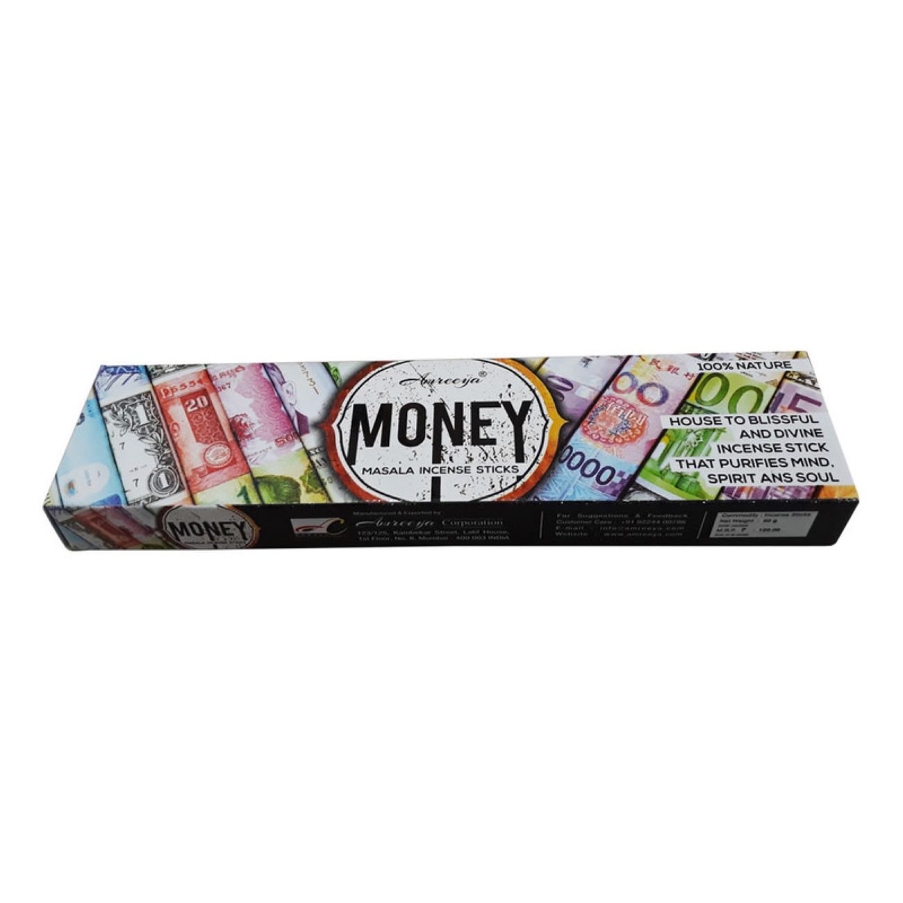 Amreeya Money Räucherstäbchen - Duft der Ermächtigung, 20 Stäbchen (Packung mit 4)
