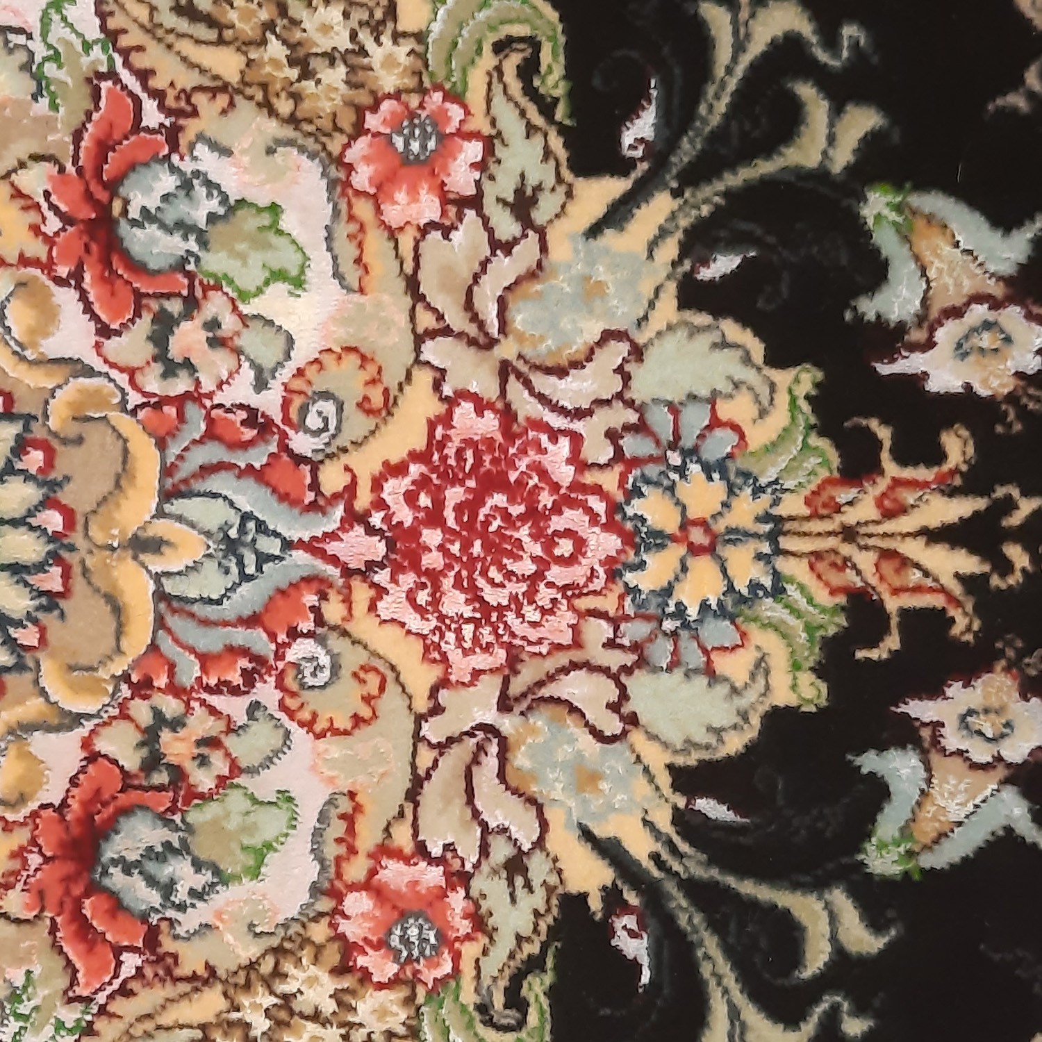 Authentischer iranischer Gebetsteppich, handgeknüpft & luxuriöser Sajada Parham