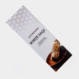 Ayurvedische Weiße Salbei Räucherstäbchen – Handgemacht, 20 Stäbchen (Packung mit 2)