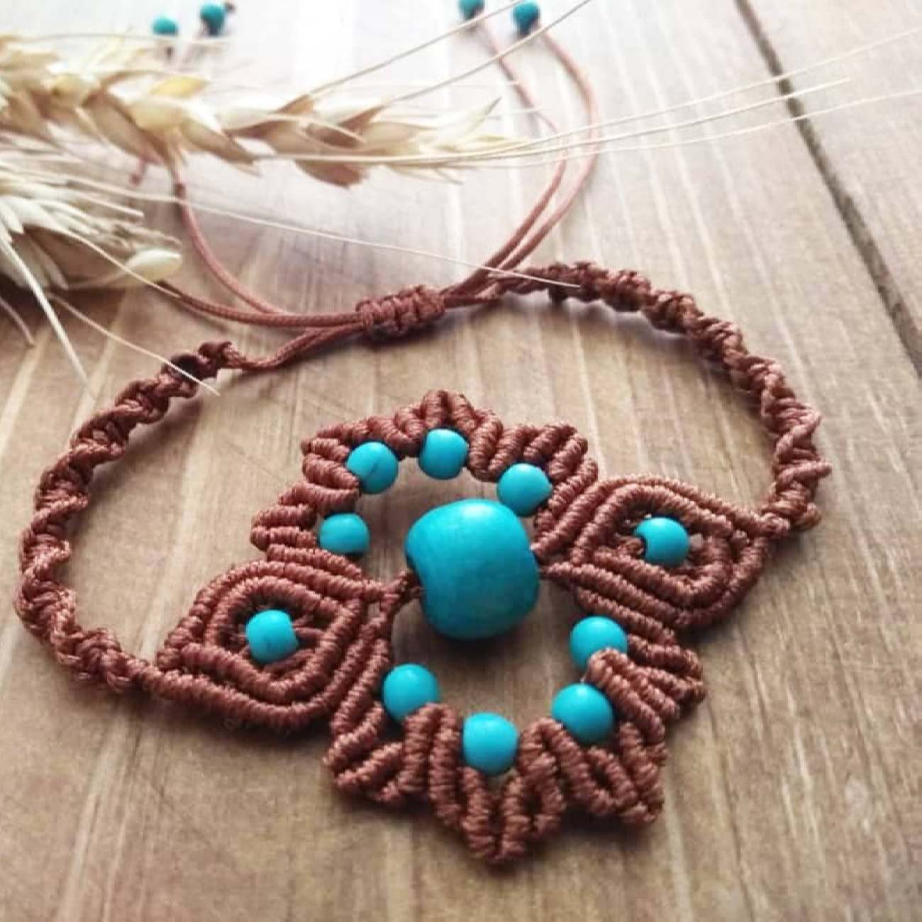 Bohemian Besticktes Makramee-Armband für Damen Modell Stern