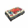 Handgefertigte Knochen-Schmuckbox mit persisch inspiriertem Blumen- & Vogel-Design
