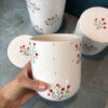 Keramikdose mit Blumendesign, 3er-Set
