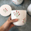 Keramikdose mit Blumendesign, 3er-Set