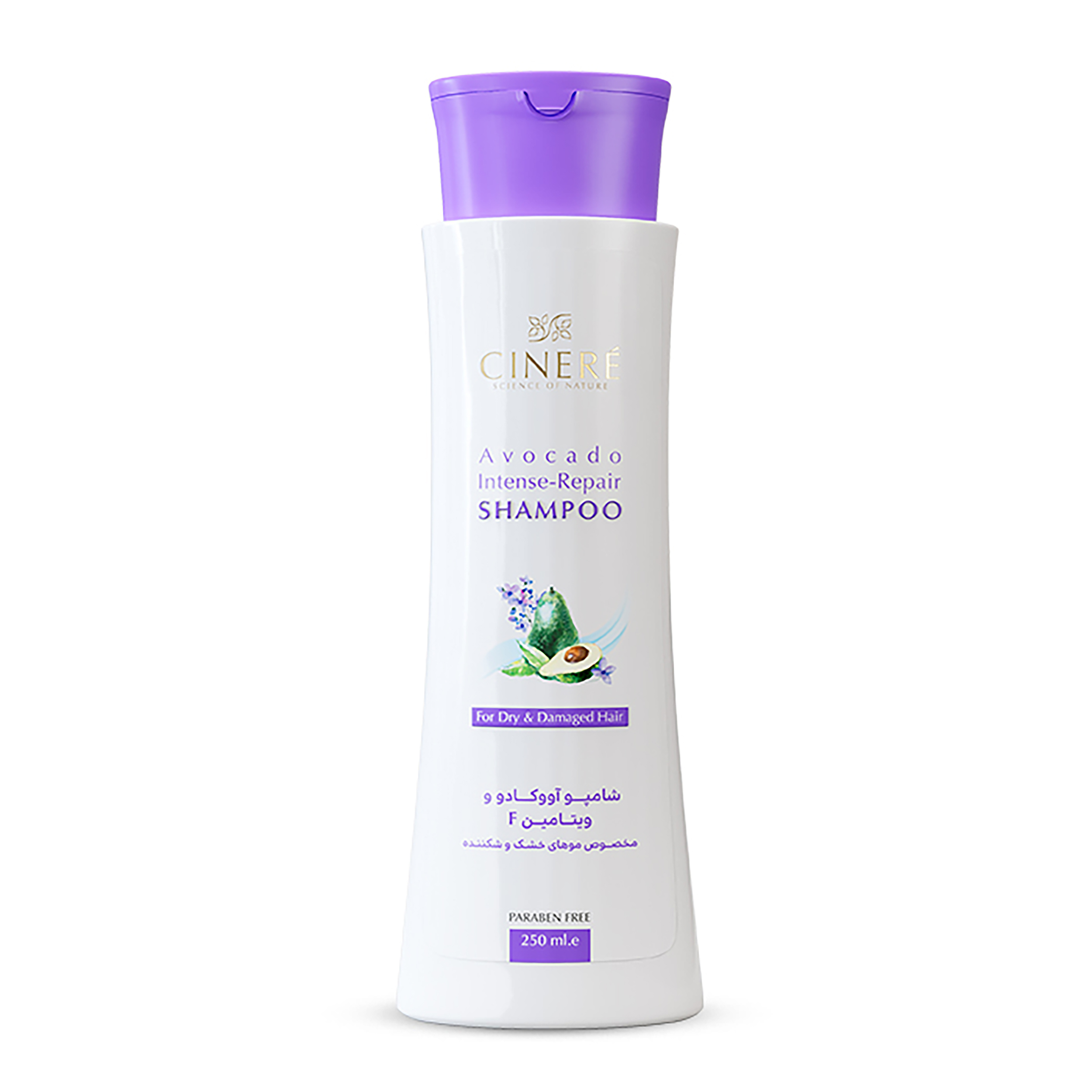 Cinere Avocado & Vitamin F Shampoo, Geeignet für trockenes & geschädigtes Haar 250 ml (x4)