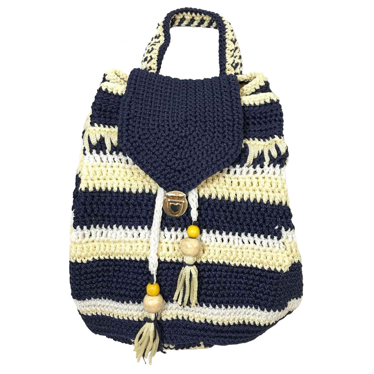 Häkel-Rucksack mit geometrischem Design – Handgefertigt, lässiger Stil