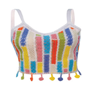 Händergefertigtes Häkeltop für Damen Modell Regenbogen