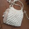 Häkel Macrame Tote Schultertasche mit Innenfutter für Frauen - Handgewebt