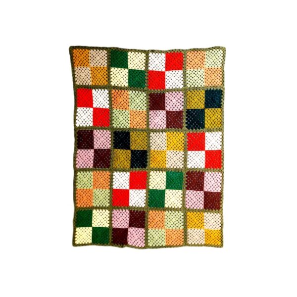 Häkel-Tischdecke Handgestrickt im Karodesign