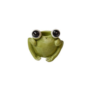 Dekorativer keramischer Kerzenhalter mit Frosch-Design, handgefertigt