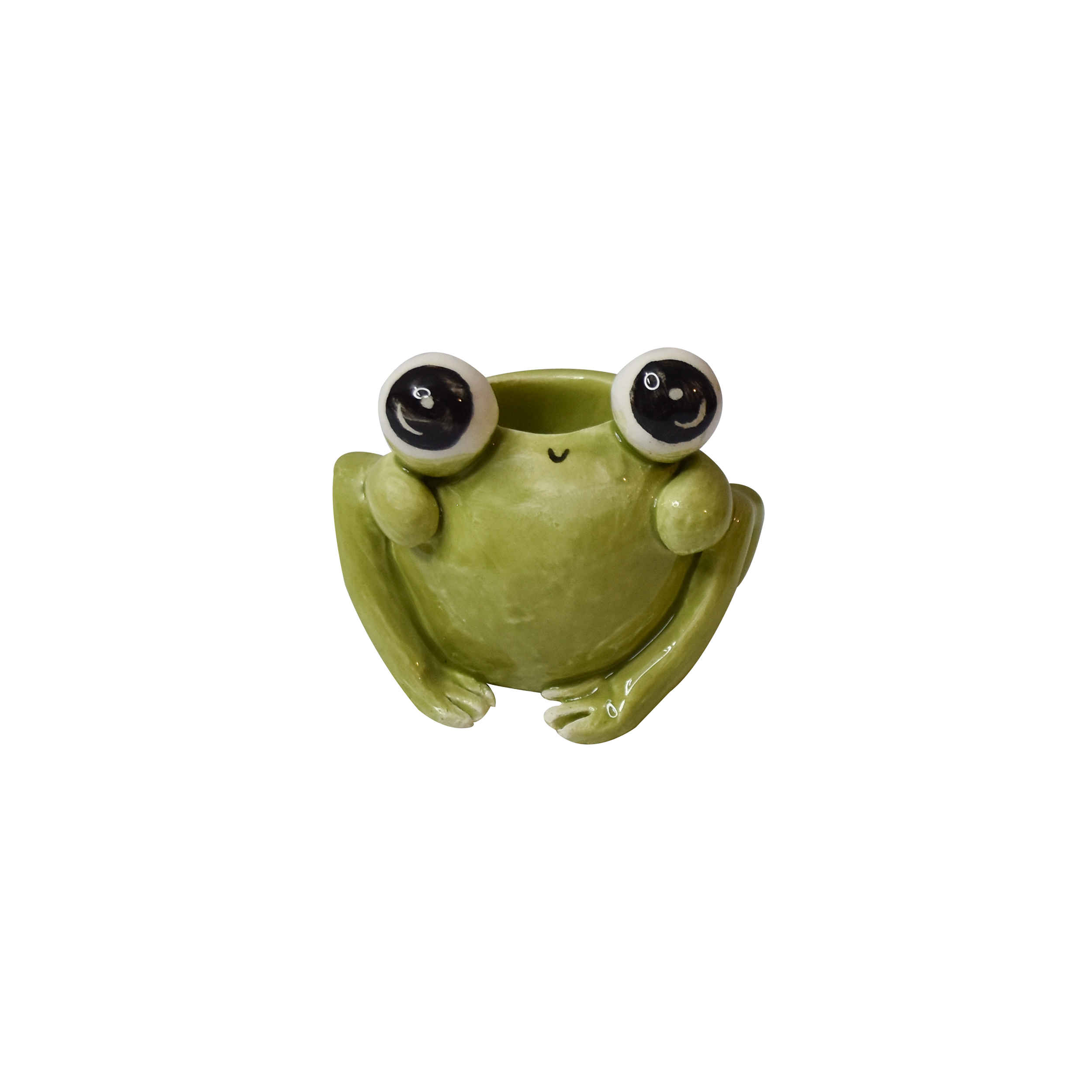 Dekorativer keramischer Kerzenhalter mit Frosch-Design, handgefertigt