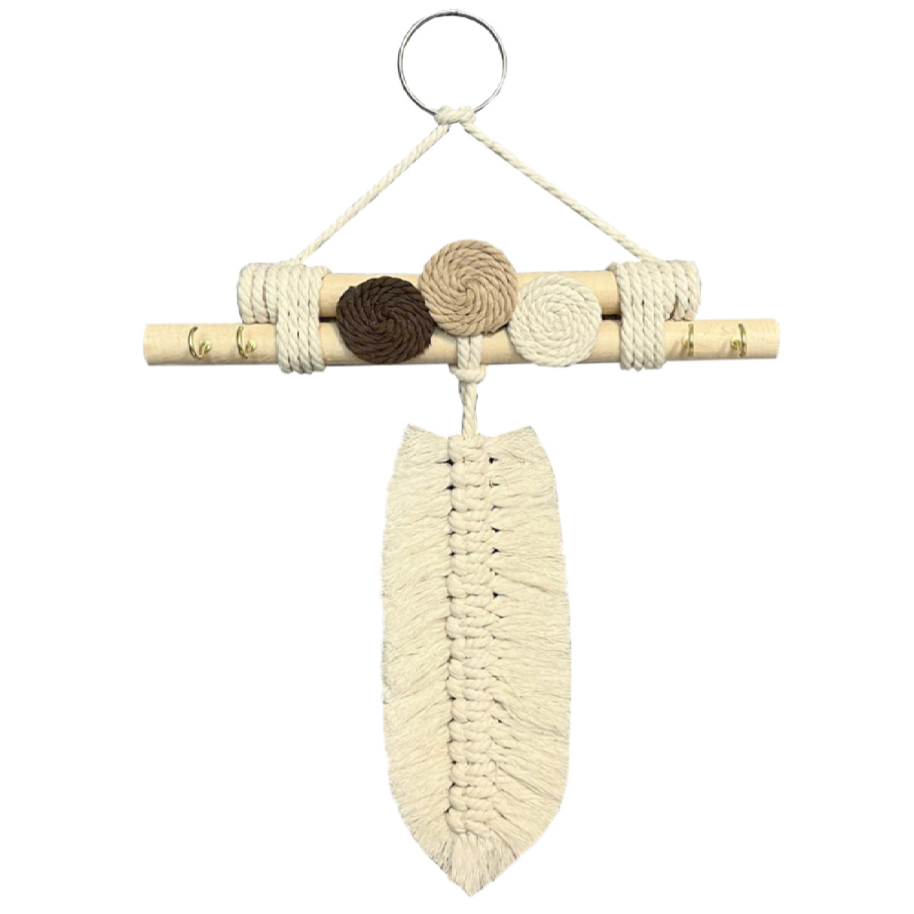 Dekorativer & handgefertigter Wand-Schlüsselhalter mit Makramee-Design