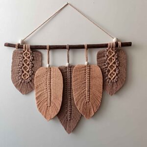 Dekorativer Makramee-Wandbehang Wandteppich Kunst Modell Blatt
