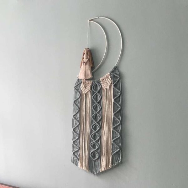 Dekorativer Makramee-Wandbehang Wandteppich Kunst Modell Mond