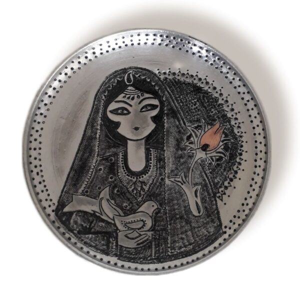 Dekorativer persischer Kupferteller handgraviert für traditionelle Wanddekoration