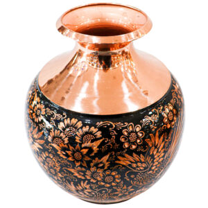 Handgefertigte Persische Vase aus Kupfer mit Gravuren, Dekorativ mit Vogel- und Blumendesign