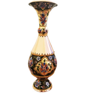 Dekorative Persische Kupfervase, handgefertigt im traditionellen Blumendesign