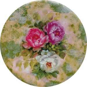Dekorativer Keramikteller für Tisch- und Wanddekoration mit Blumenmotiv