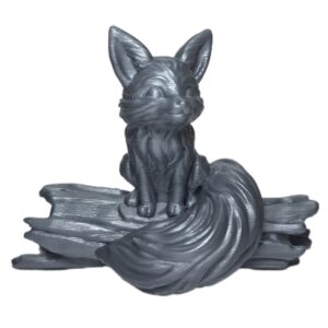Dekorative sitzende Fuchsfigur auf Baum – Charmante Wildtier-Skulptur