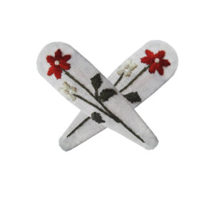 Besticktes Blumen-Snap-Haarspangen-Set aus 2