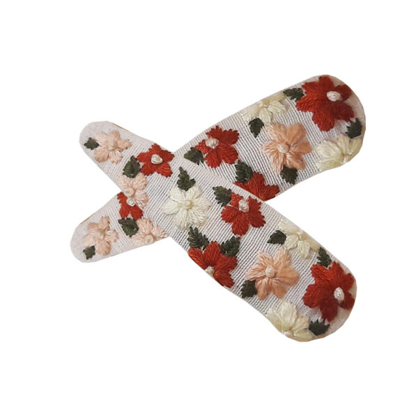 Besticktes Blumen-Snap-Haarspangen-Set aus 2 Handgewebt