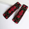 Besticktes Blumen-Snap-Haarspangen-Set aus 2 Handgewebt Modell Rose