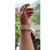 Besticktes Makramee-Ohrring- und Armband-Set Modell Honey