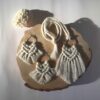 Besticktes Makramee-Ohrring- und Halsketten-Set