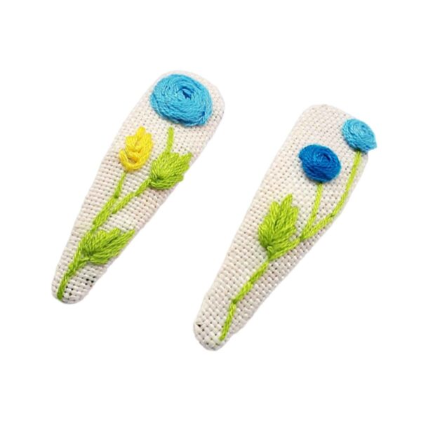 Besticktes Snap-Haarspangen-Set Handgewebt Modell Schnecke